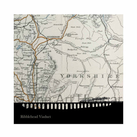 Old Map Silhouette Giclée print of the Ribblehead Viaduct Old Map